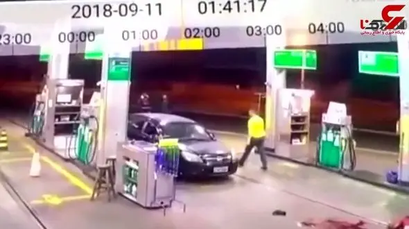 درگیری خونین یک زن و مرد در پمپ گاز + فیلم