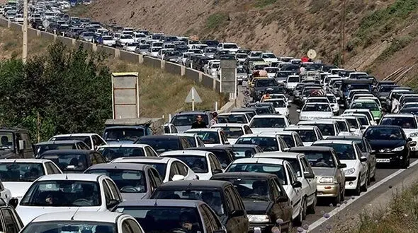فیلم ترافیک سنگین در محور چالوس و آزادراه تهران - شمال