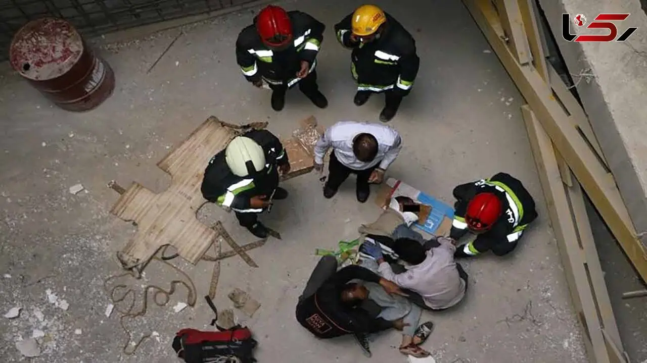 سقوط وحشتناک از ساختمان در زرند ! + عکس صحنه حادثه