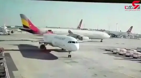 برخورد 2 هواپیما ایرباس در باند فرودگاه آتاتورک + فیلم و عکس