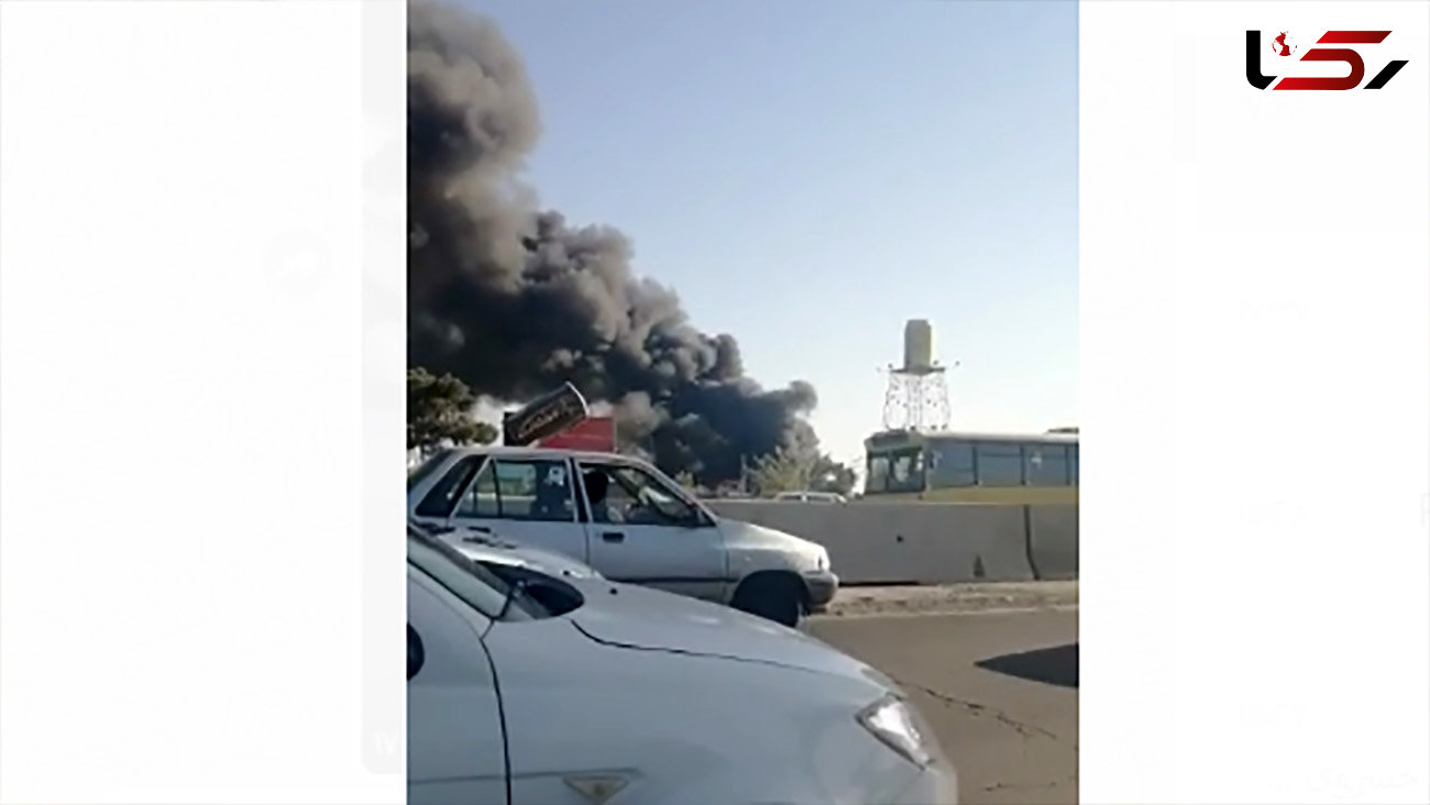 آتش سوزی در کارخانه بهنوش + فیلم 