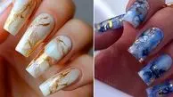 طرح های جذاب ماربل برای ناخن؛ 15 ایده حرفه ای با ترکیب رنگ های شیک