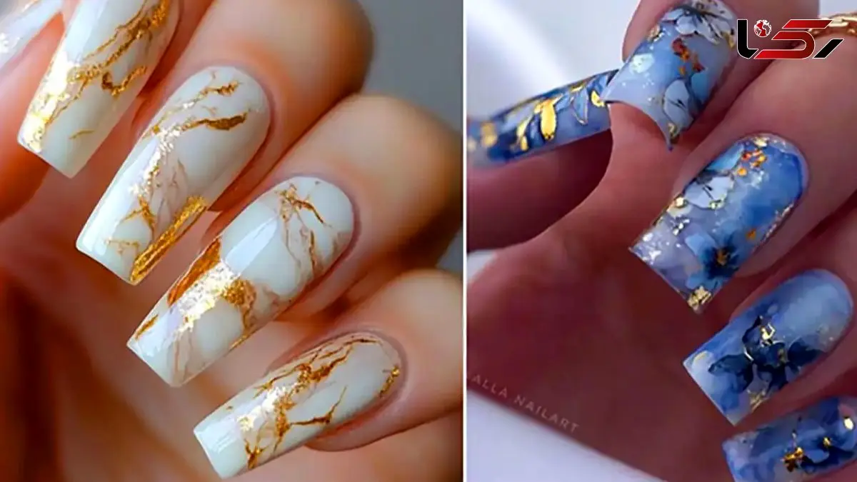 طرح های جذاب ماربل برای ناخن؛ 15 ایده حرفه ای با ترکیب رنگ های شیک