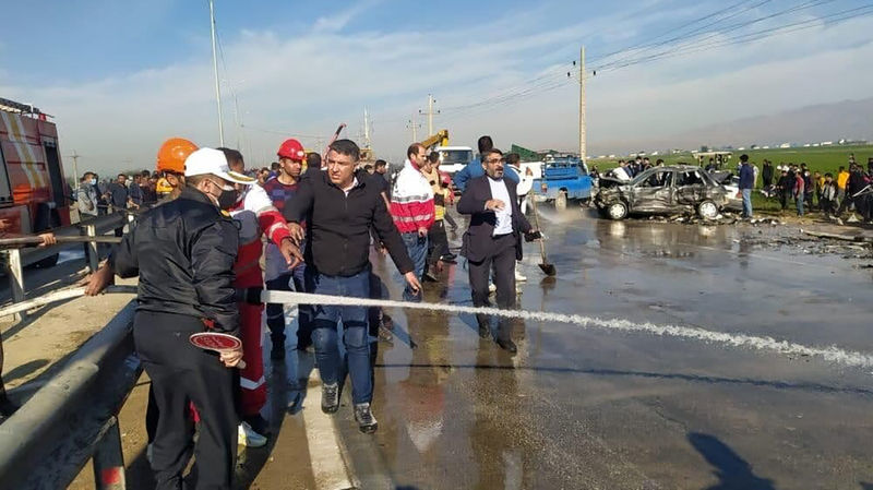 تصادف مرگبار زنجیره ای در جاده بهبهان