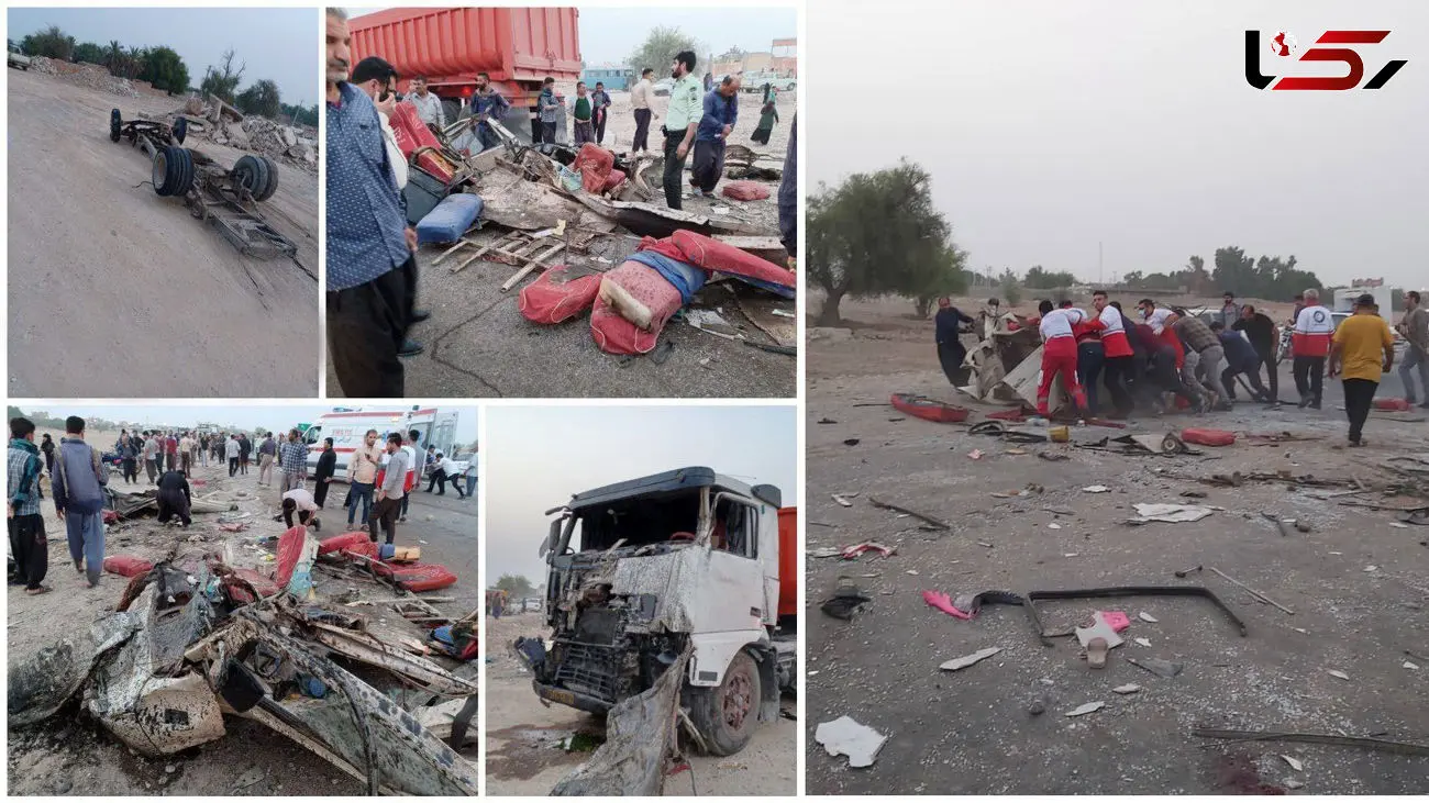 شمار کشته شدگان تصادف وحشتناک در جاده شوشتر بالا رفت + تصاویر 2