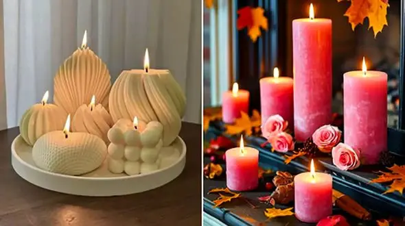 با این 15 مدل شمع تزئینی فانتزی، فضای خانه را کافه‌ ای کنید!