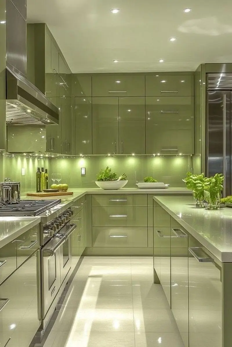تصاویر کابینت سبز ماچا
