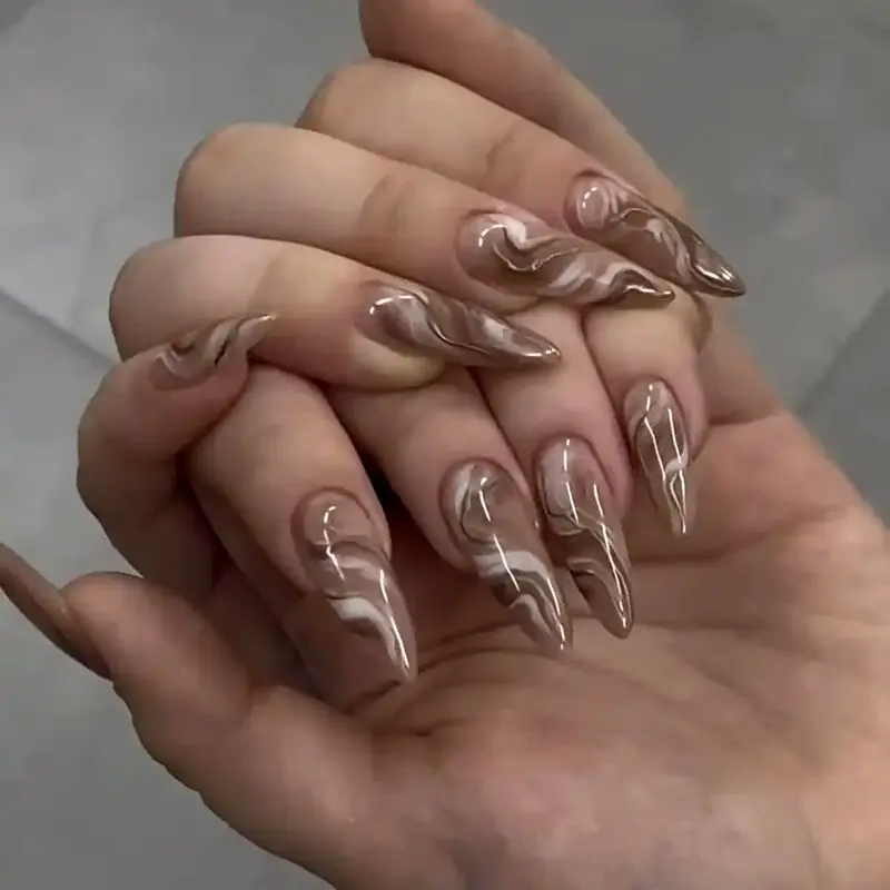 مدل ناخن رنگ نود ساده