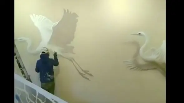 نقاشی سه بعدی روی دیوار