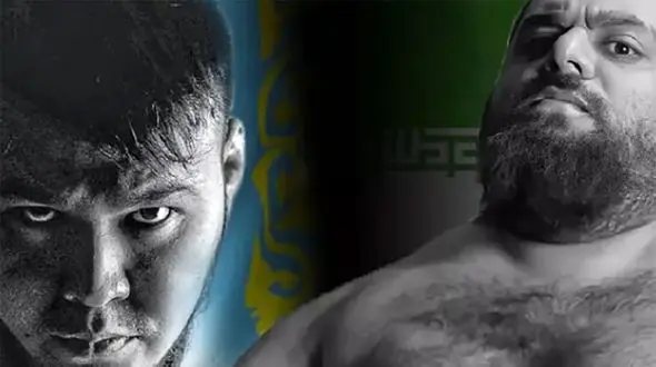 هالک ایرانی ایرانی نیست ! + فیلم تحقیر پرچم ایران در مبارزه مرد پنبه ای !