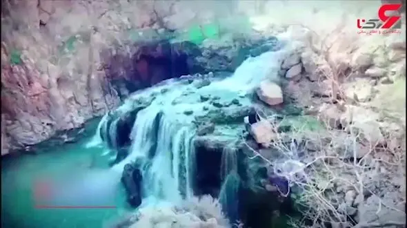 آبشار زیبا در دل طبیعت روستای "آب بید بوان" + فیلم