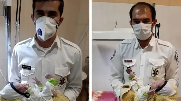 تولد این 2 نوزاد تکنسین های اورژانس کوهرنگ را شوکه کرد + عکس