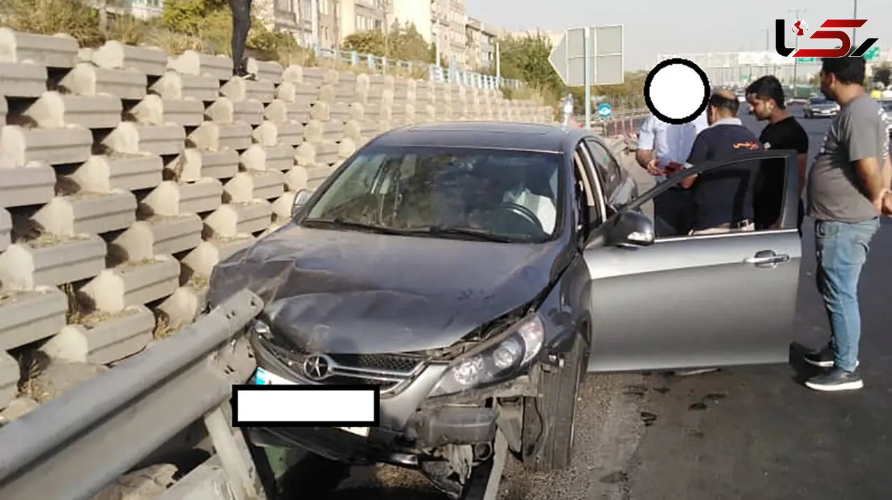 تصادف شدید جک با گاردریل های بزرگراه زین الدین + عکس
