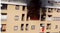 مهار آتش سوزی طبقه دوم یک واحد مسکونی در بلوار امیریه مشهد 