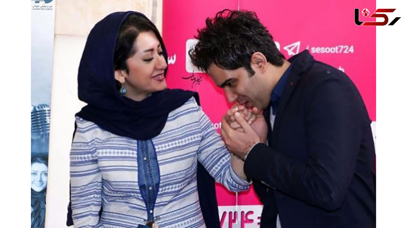 بوسه مجری معروف تلویزیون بر دستان همسرش+عکس
