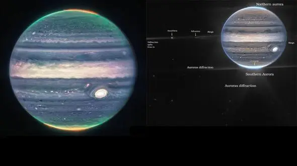 تصاویر بی سابقه جیمز وب از سیاره مشتری / جزئیات خیره‌ کننده غول گازی منظومه شمسی 