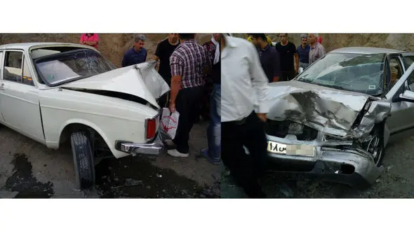 پیکان و سمند در جاده سنندج شاخ به شاخ شدند+عکس