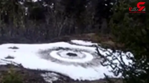 رد برجای مانده از یوفو روی برف ! + فیلم 