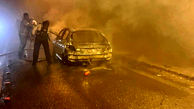 فیلم و جزئیات آتش‌سوزی پژو ۲۰۷ در تونل پردیس + عکس