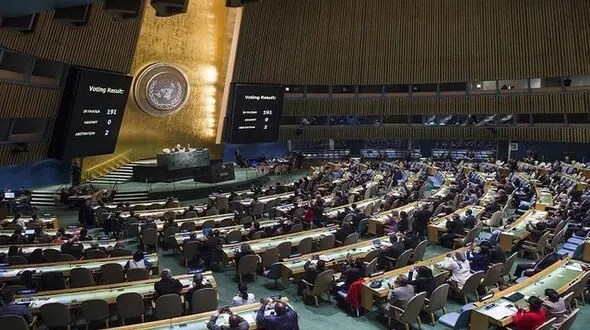 تصویب پیش‌نویس قطعنامه‌ مجمع عمومی سازمان ملل درباره تشکیل کشور فلسطین