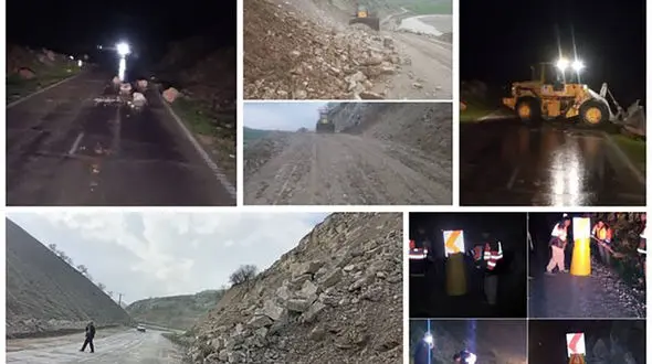 بارش باران عامل ریزش سنگ / ریزش‌برداری در محورهای مواصلاتی استان لرستان
