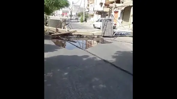 فیلم سقوط ترانس برق در اهواز 