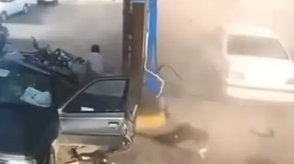 مرگ دلخراش زن در حادثه جایگاه سوخت‌گیری + فیلم