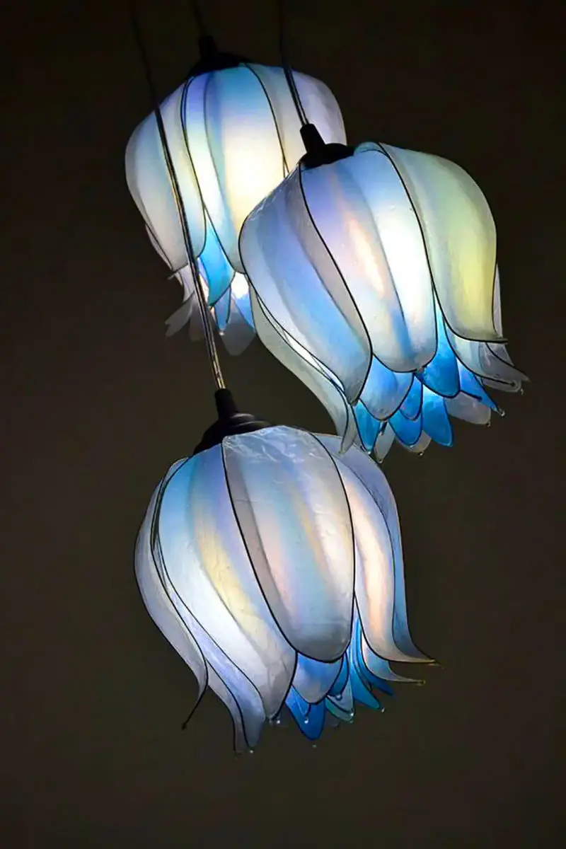 تصاویر  لوستر و چراغ آویز طرح گل