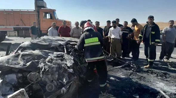 2 کشته در تصادف 5 خودرو در سقز + جزییات