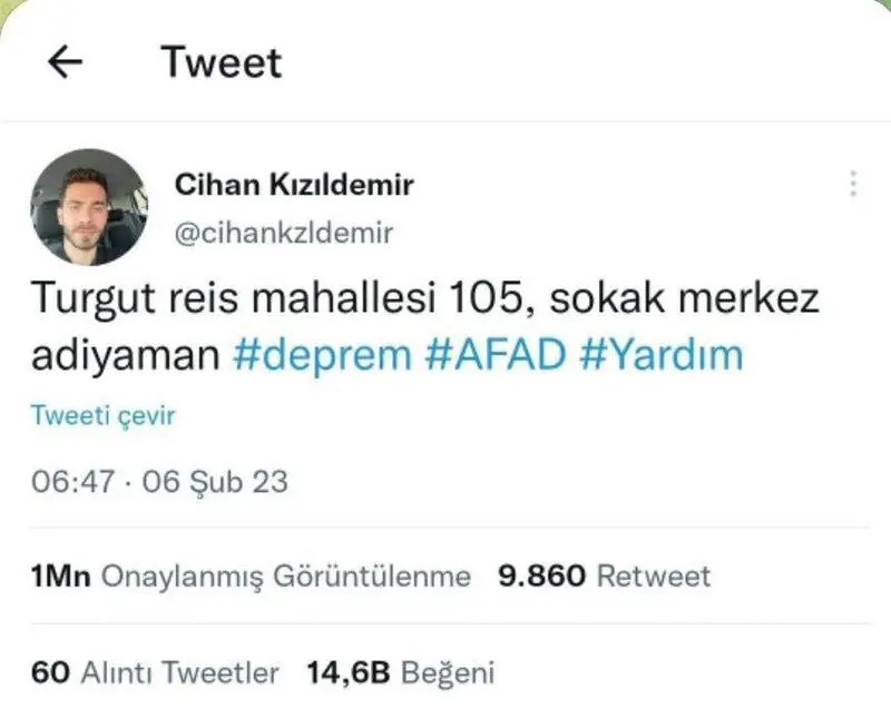 شهروند ترکیه از زلزله