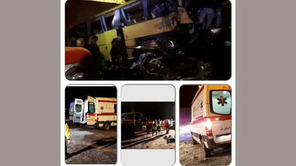 واژگونی اتوبوس در سلفچگان حادثه آفرید + فیلم