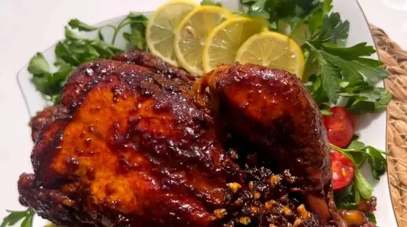 رسپی مرغ شکم پر + فیلم