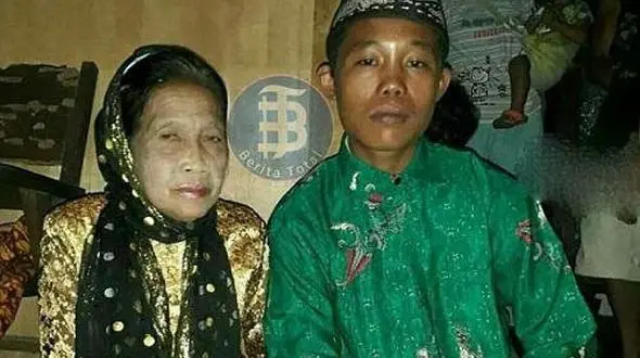 ازدواج عاشقانه پسر 16 ساله و پیرزن 71 ساله پس از تهدید به خودکشی+عکس