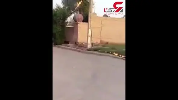 آتش گرفتن کابل های برق در خرمشهر+فیلم