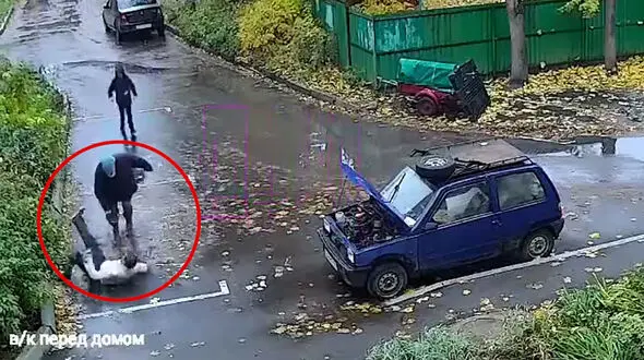 ببینید / مرد گرفتار در راه مانده دزد تلفن را گرفت 