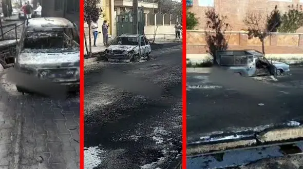 فیلم جزغاله شدن خودروها در آتش سوزی مهیب قم