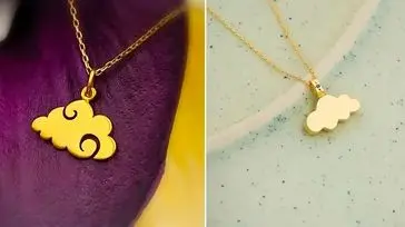 عکس‌ های زیبا از گردنبند طرح ابر؛ انتخاب خاص برای هدیه دخترانه