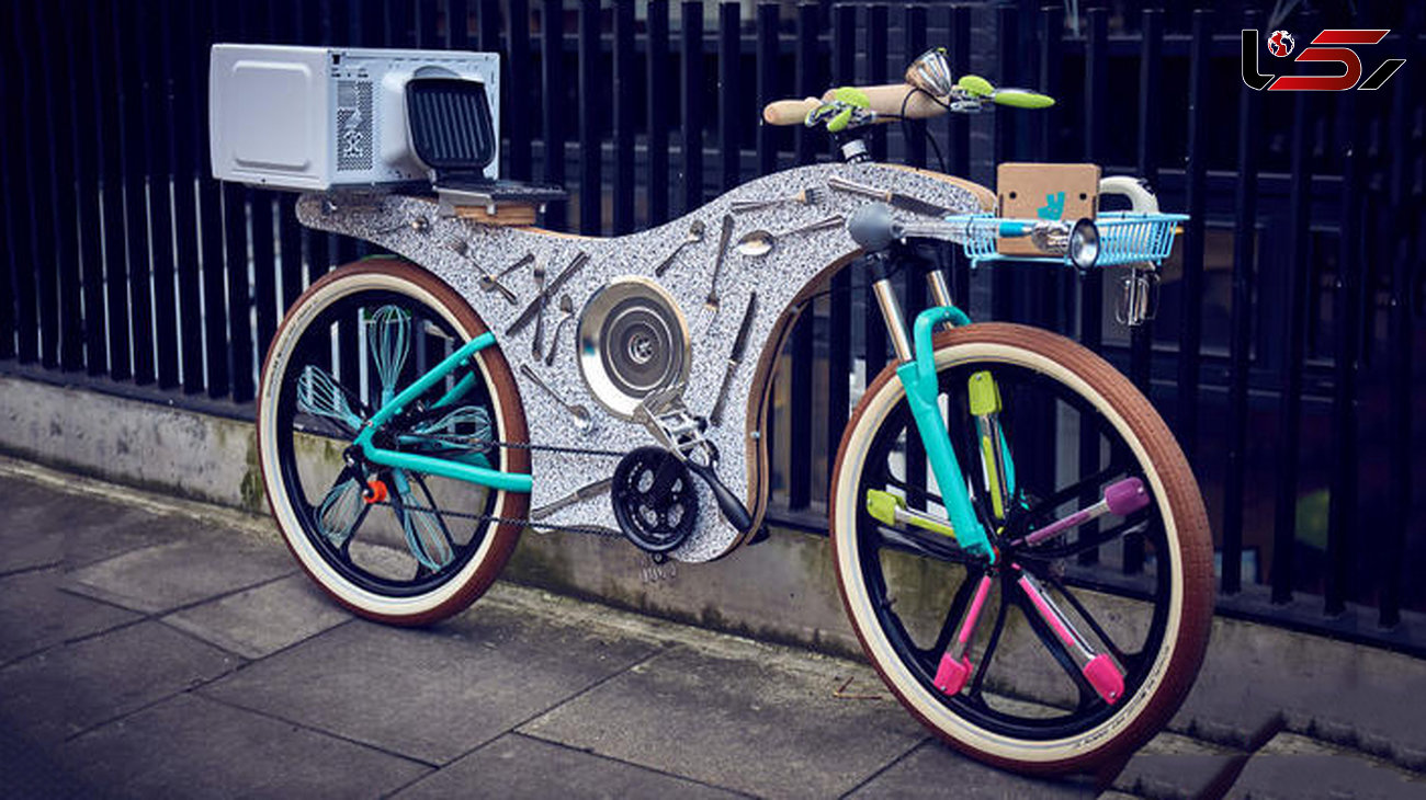 دوچرخه ای که با وسایل آشپزخانه ساخته شد  +تصاویر