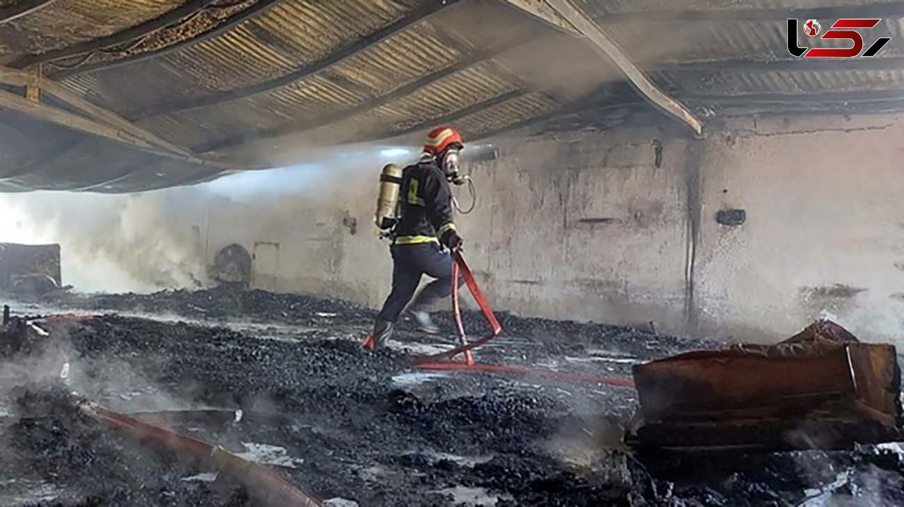 آتش سوزی هولناک در مغازه نجاری در قزوین