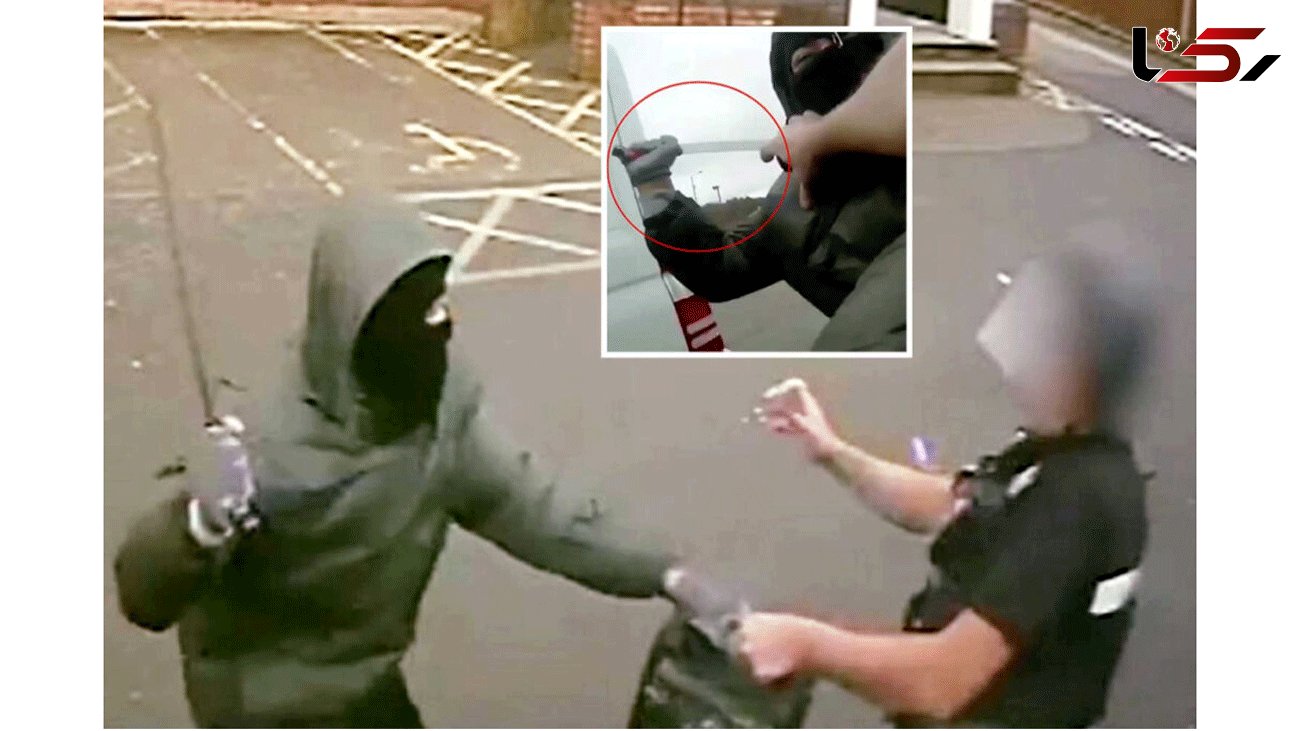 Thug with machete attacks security guard refusing to let go of cash box outside TK Maxx