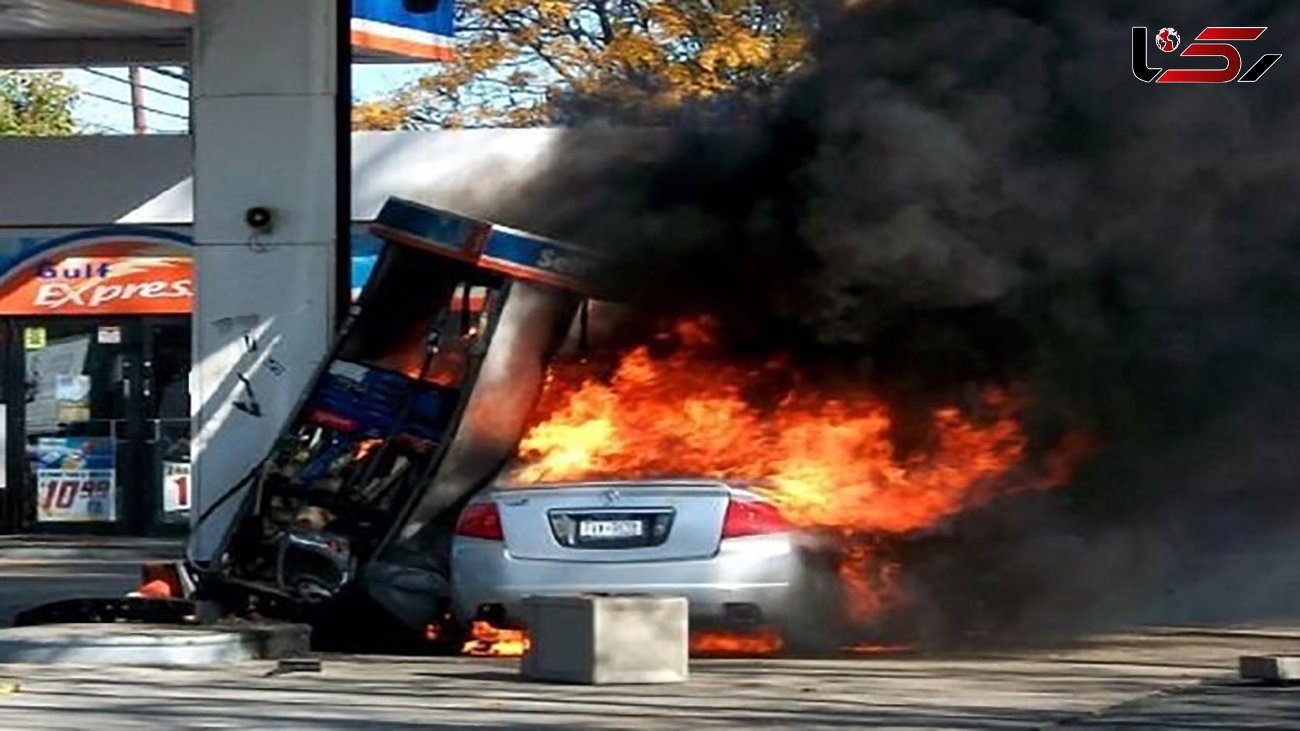 ببینید / آتش زدن باک خودرو در پمپ بنزین توسط مرد جوان!