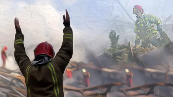 آتش‌نشان‌ها در پلاسکو  به دل همه آتش زدند