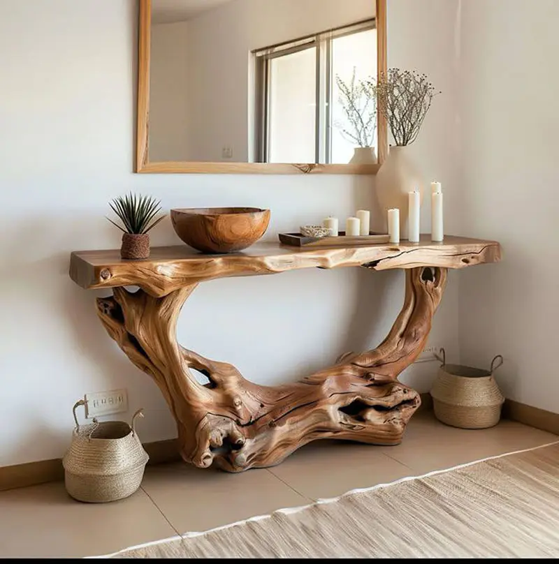 کنسول چوبی ساده و شیک