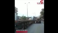 حادثه ای وحشتناک در اتوبان به خاطر محکم نکردن بار کامیون 18 چرخ + فیلم 