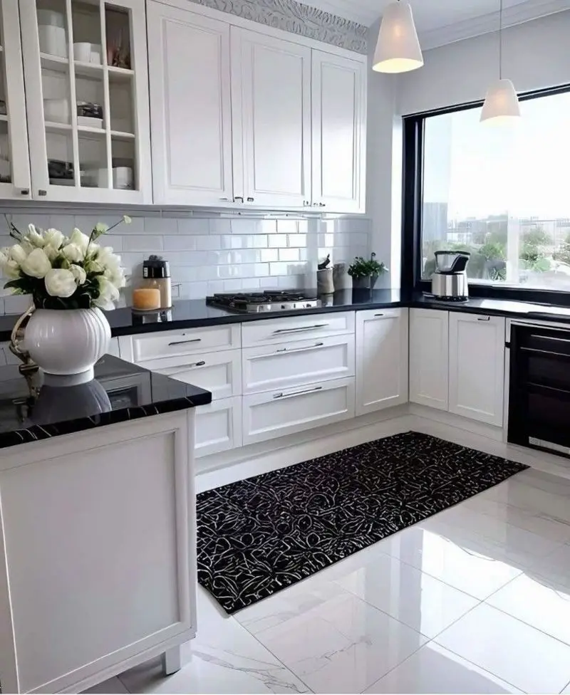 کابینت سفید مشکی | جدیدترین و شیک ترین مدل کابینت سفید مشکی ۲۰۲۶ از کلاسیک تا مدرن که عروس های باسلیقه طرفدارشن!