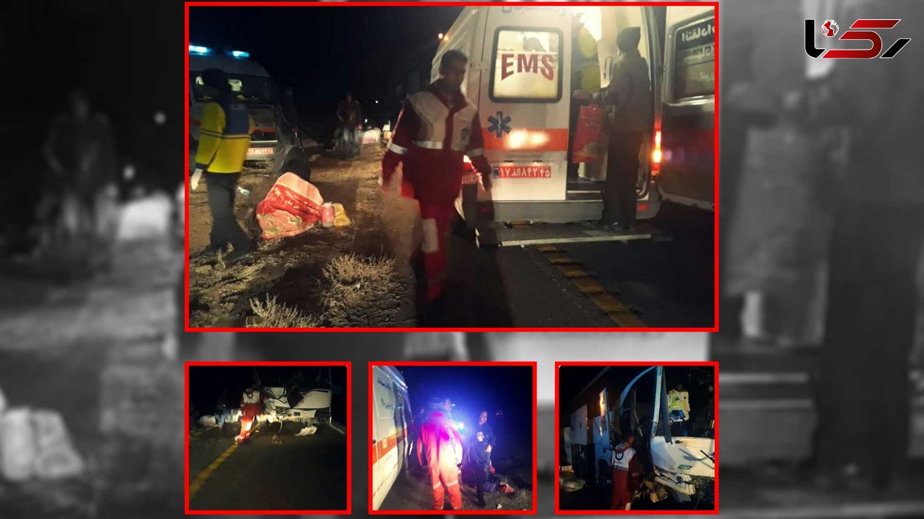 حادثه خونین برای اتوبوس کرمان با 28 مسافر+تصاویر