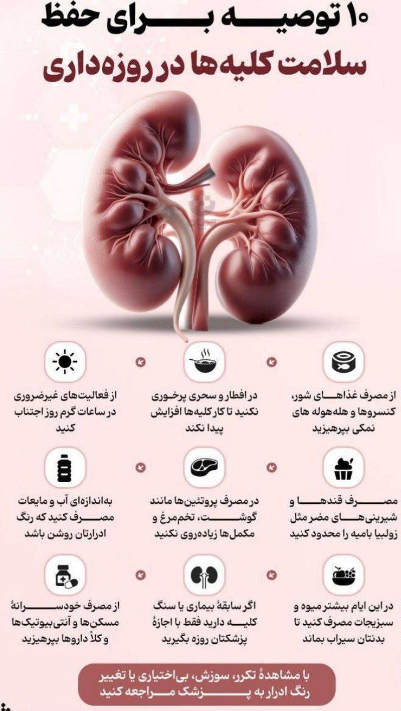 حفظ سلامت کلیه‌ها در روزه‌داری