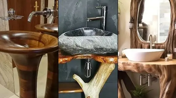 روشویی چوبی مدرن / راهی برای خاص و متفاوت کردن سرویس بهداشتی شما