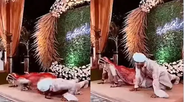 شنای تازه عروس و داماد در شب عروسی جنجال ساز شد + فیلم