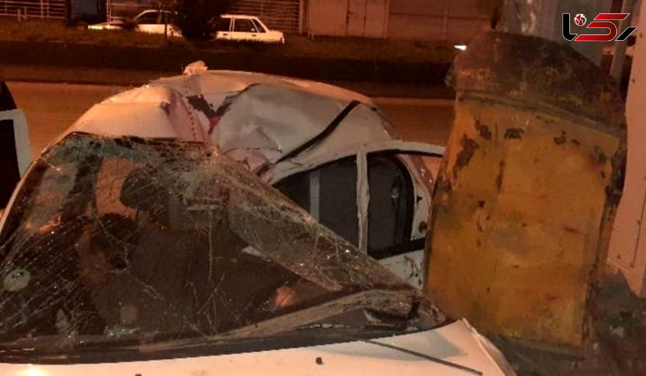 تصادف مرگبار سمند با اتوبوس مسافربری در زنجان